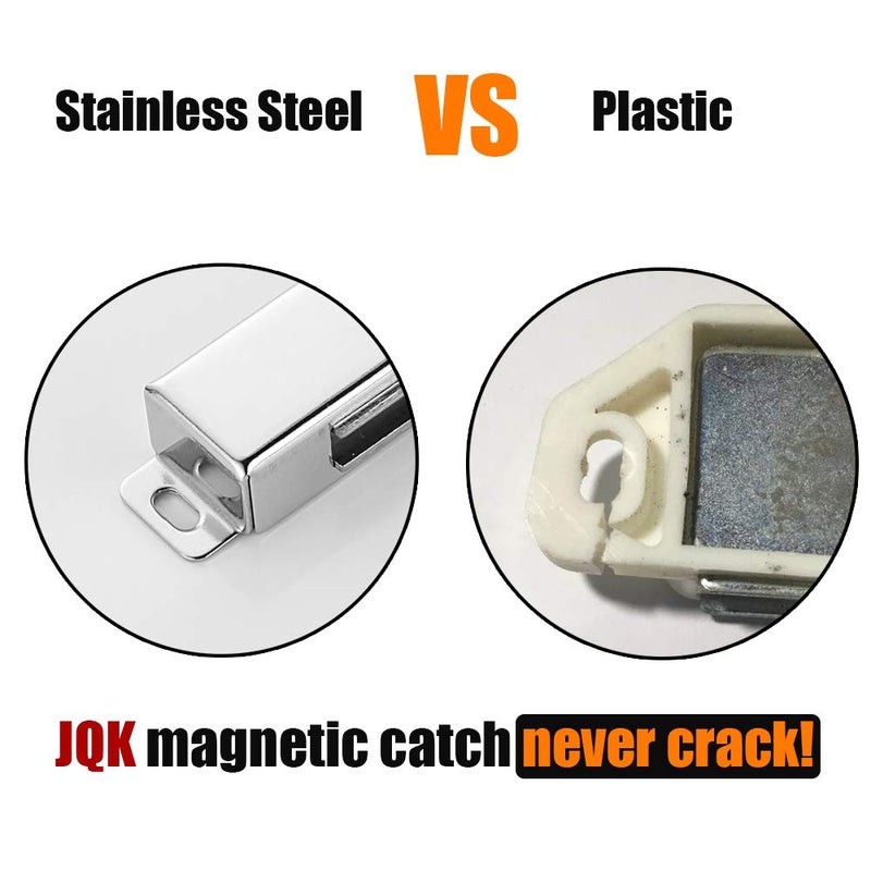 JQK Magnetic Cabinet Door Catch, Stainless Steel Closet Catches 10 Pack with Strong Magnetic, Furniture Latch 30 lbs, CC101-P10 - Image 3